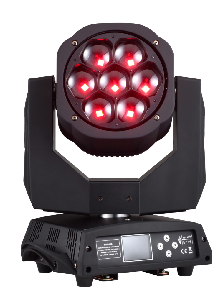 LED Moving Head:Beam Wash Kaleido 3-in-1, 7x15w RGBW LEDs, Pixel tech